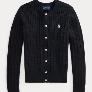 Polo by Ralph Lauren Women's Black Cable-Knit Cardigan